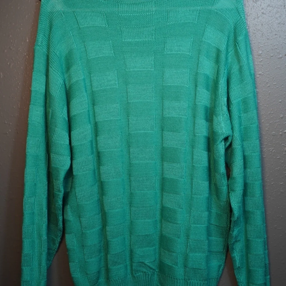 Lacoste Mens Light Green Chemise Crew Neck Vintage Long Sleeve Sweater Size XL - Picture 6 of 9